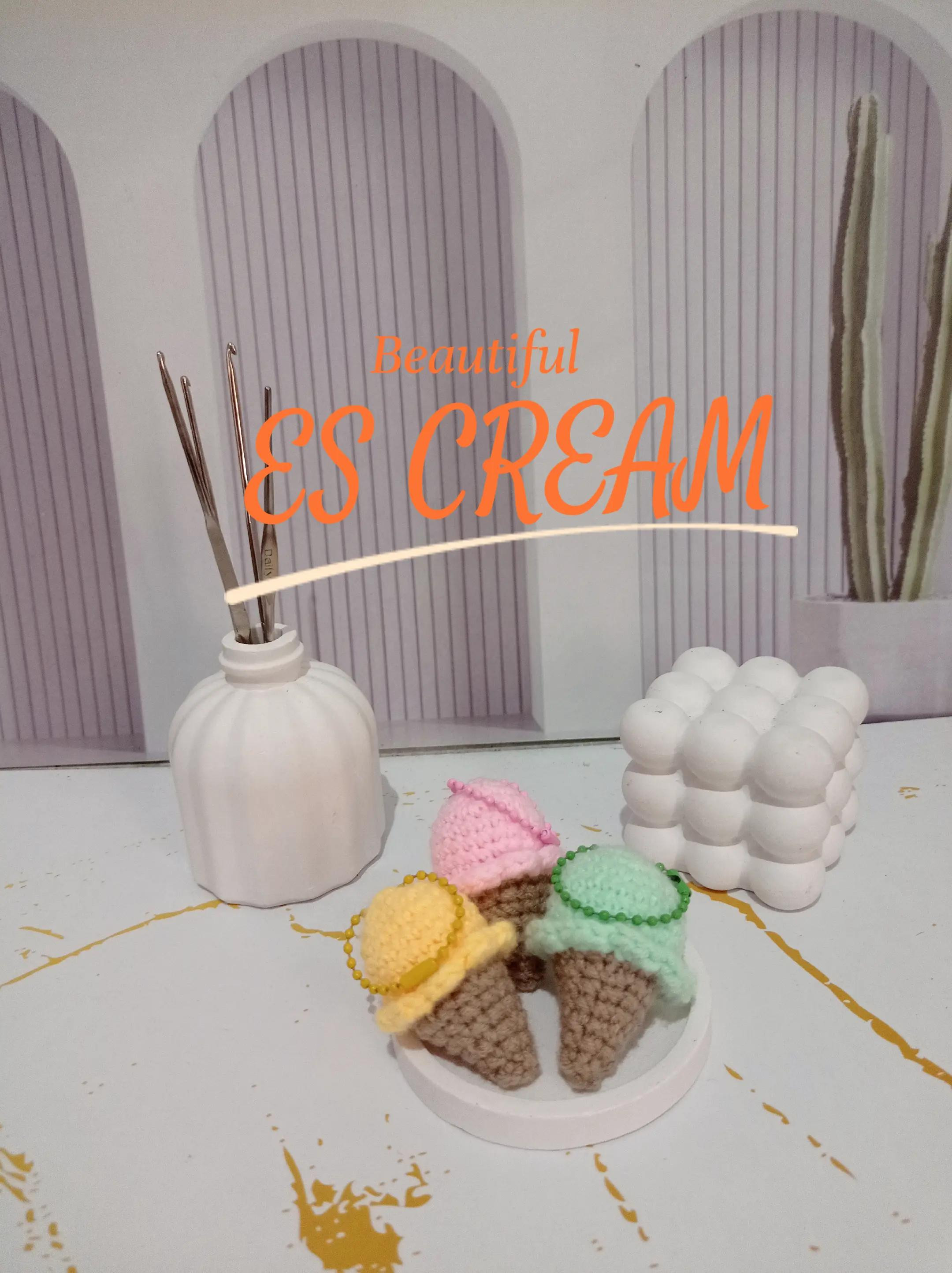 Pola Móc Len Kẹo Kem Quầy Màu Pastel Dễ Thương