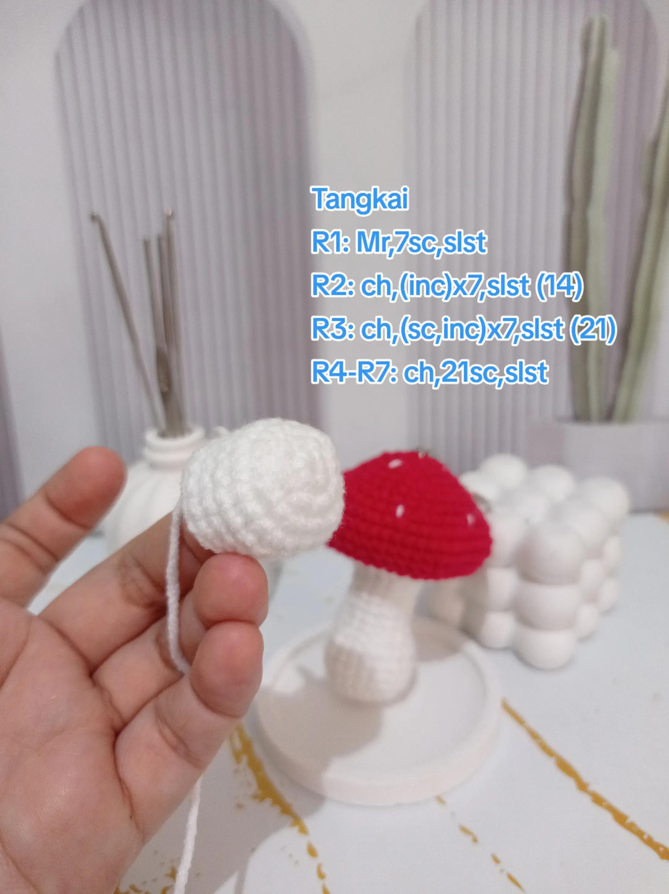 Pola Móc Len Nấm Nhỏ Dễ Thương Cho Người Mới Bắt Đầu