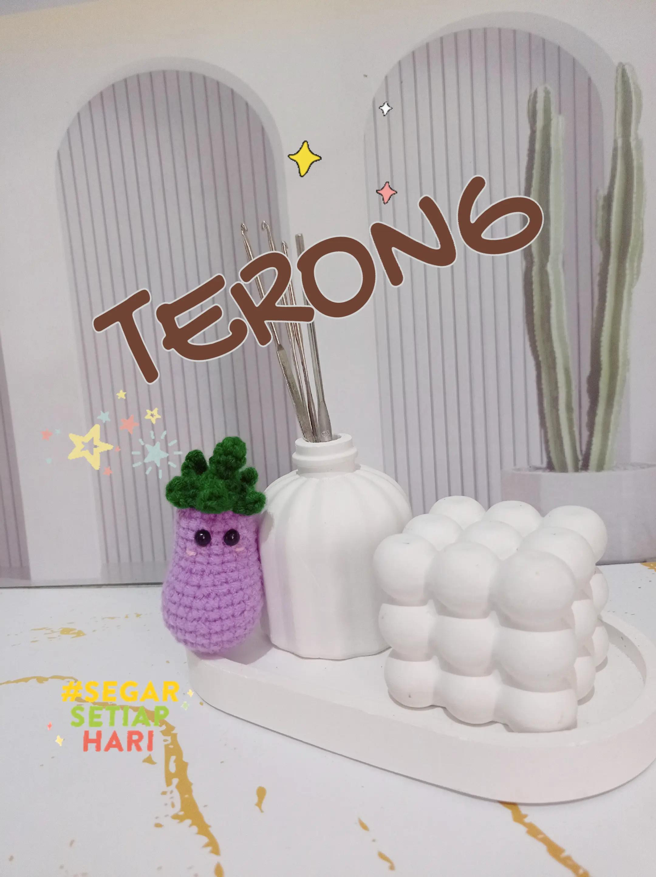 Pola Móc Len Terong Ungu Dễ Thương Cho Người Mới Bắt Đầu