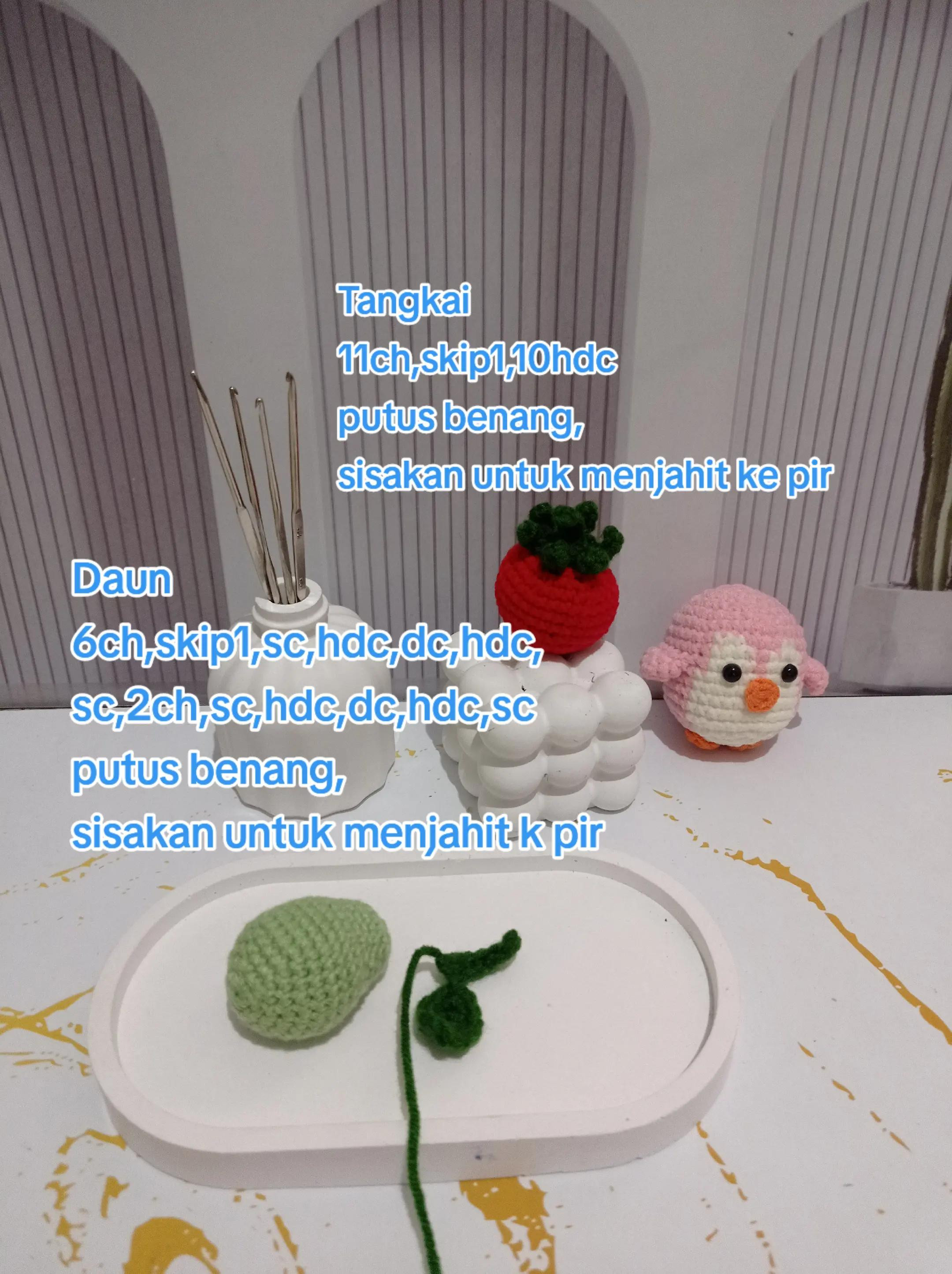 Pola Móc Len Trái Cây Đơn Giản: Quả Táo, Cà Rốt, Dưa Hấu