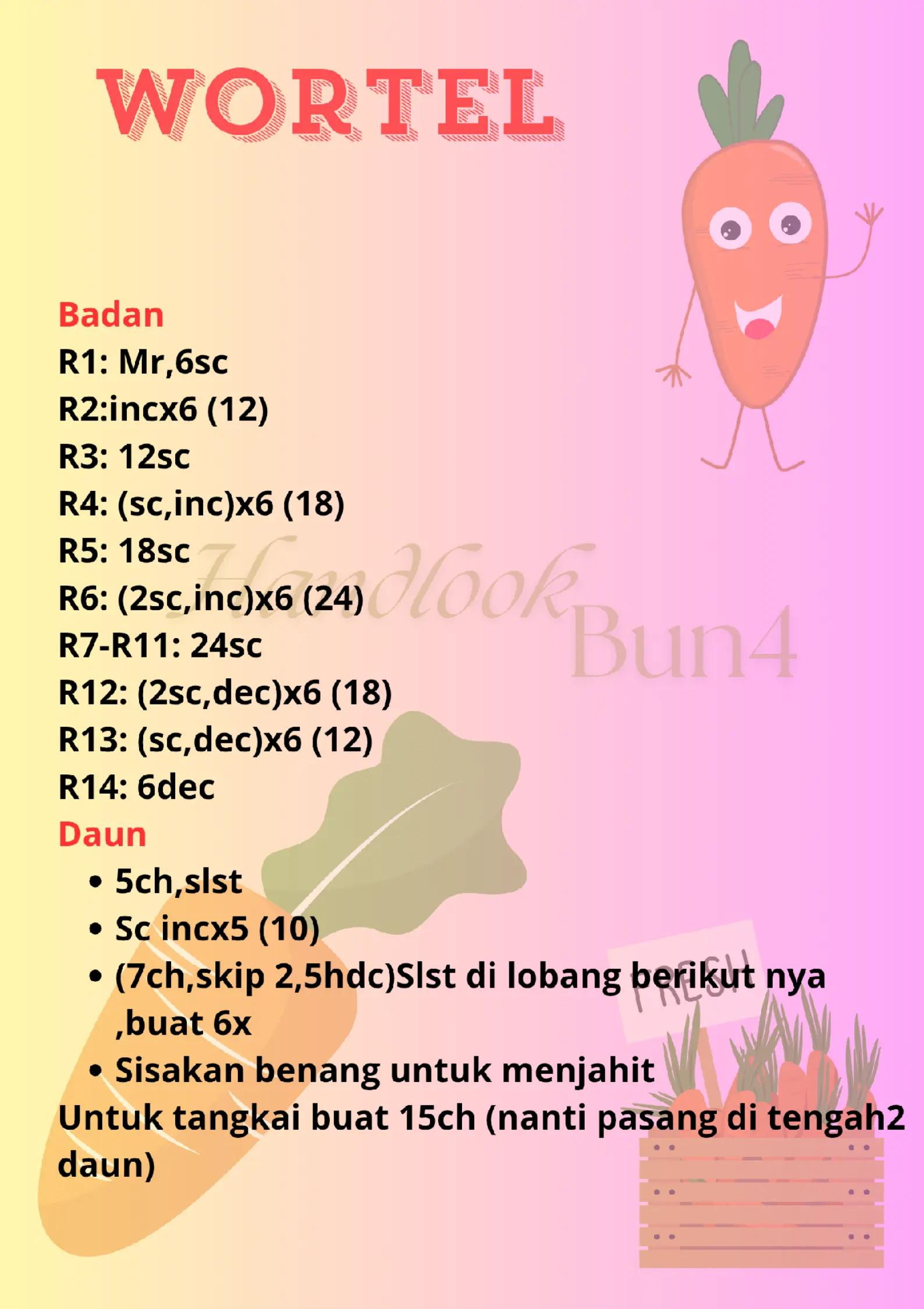 Pola Móc Len Wortel Segar Dễ Dàng Cho Người Mới Bắt Đầu