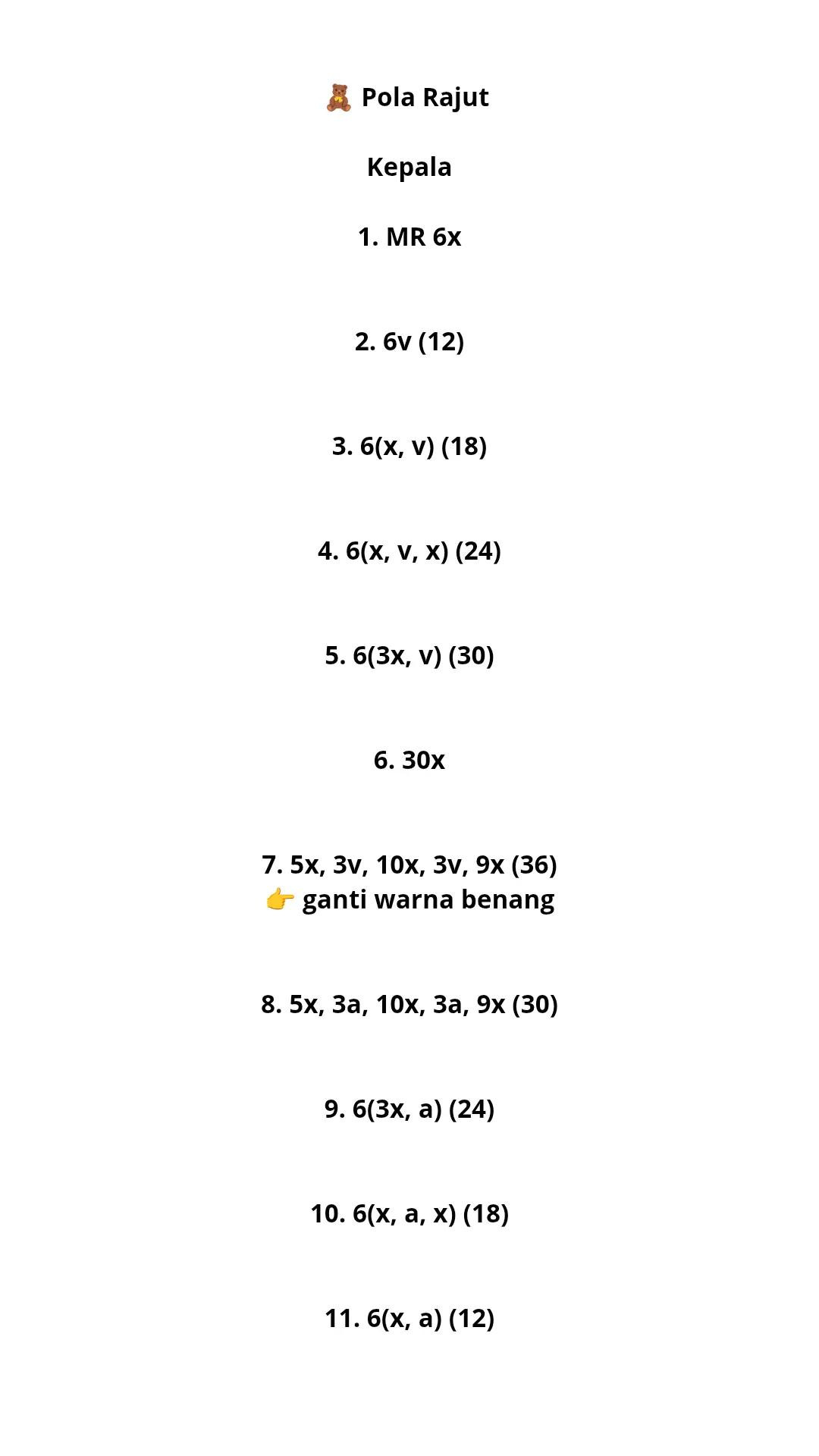 Pola Rajut Gấu Móc Len Amigurumi Dễ Thương