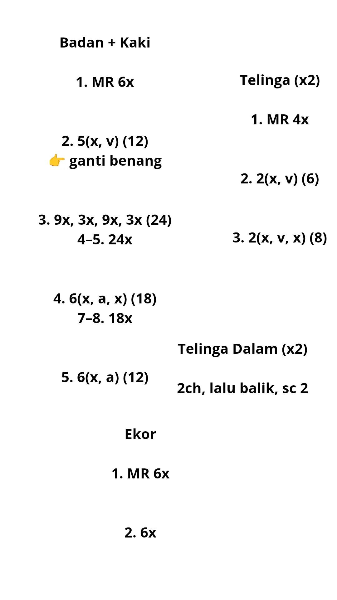 Pola Rajut Gấu Móc Len Amigurumi Dễ Thương
