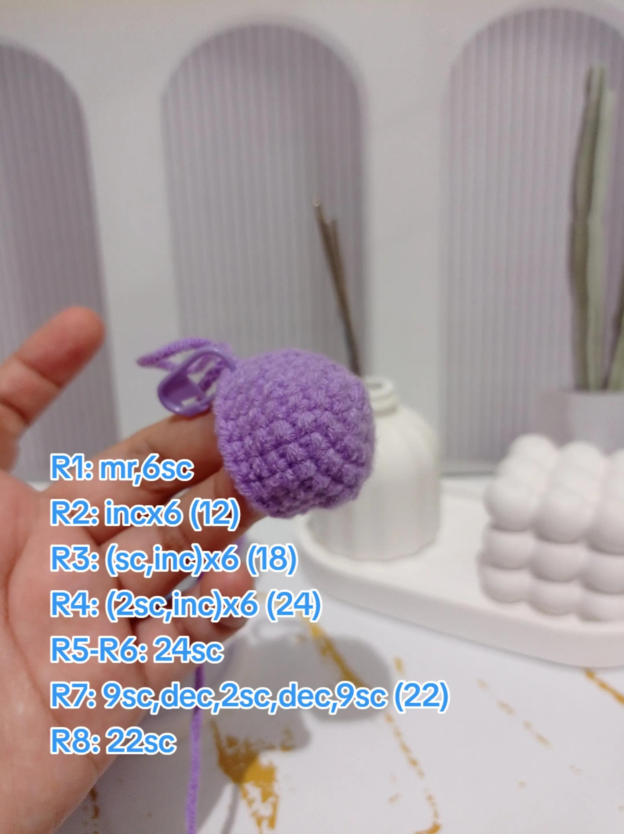 Pola Rajut Terong Ungu Amigurumi Dễ Dàng Cho Người Mới Bắt Đầu