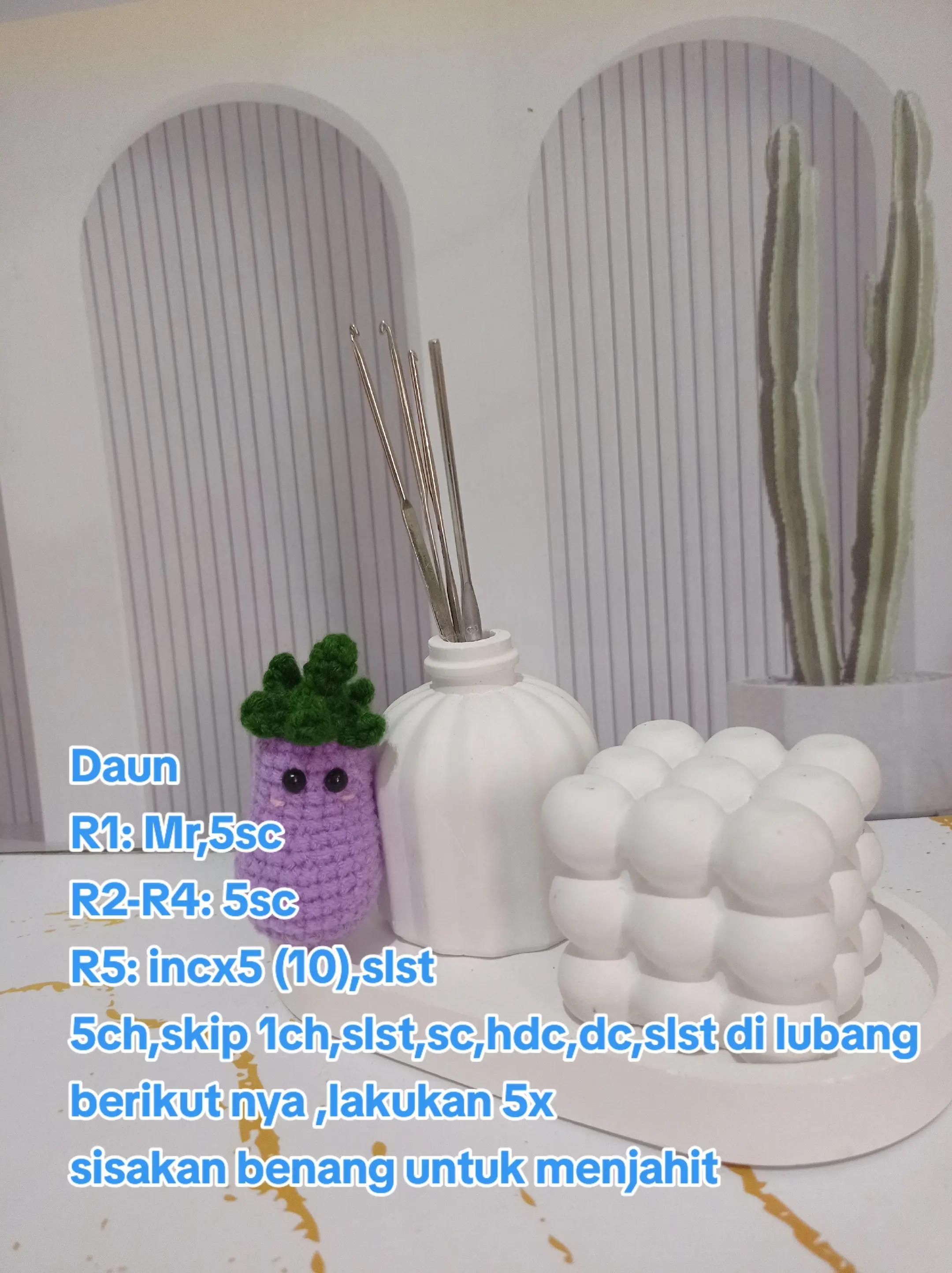 Pola Rajut Terong Ungu Amigurumi Dễ Dàng Cho Người Mới Bắt Đầu