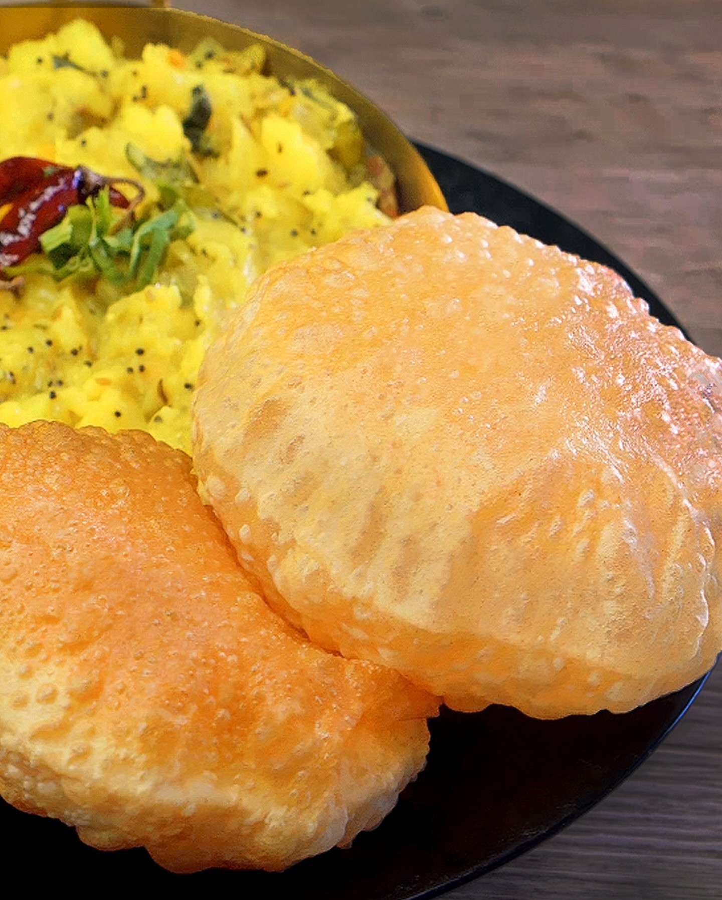 Poori Recipe | Perfect Soft and Puffy Indian Puri with Aloo Masala