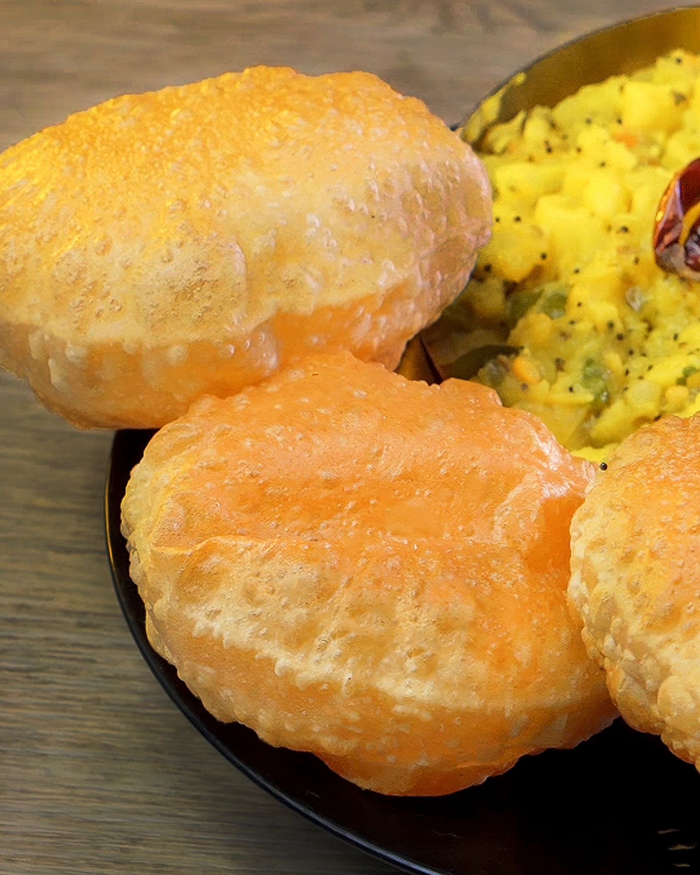 Poori Recipe | Perfect Soft and Puffy Indian Puri with Aloo Masala