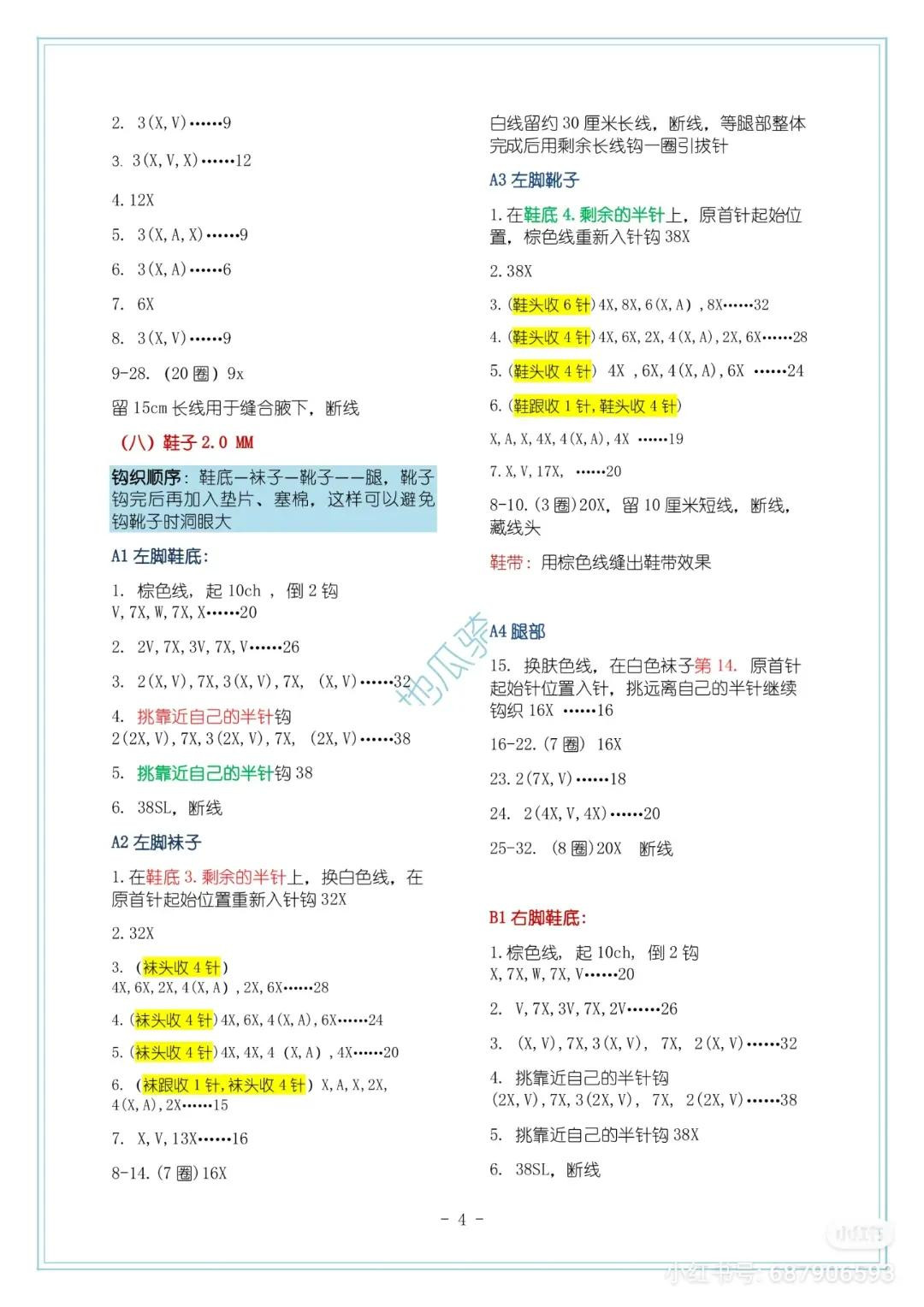 Popcorn Flower Sister Animal Party Crochet Doll Pattern Chart