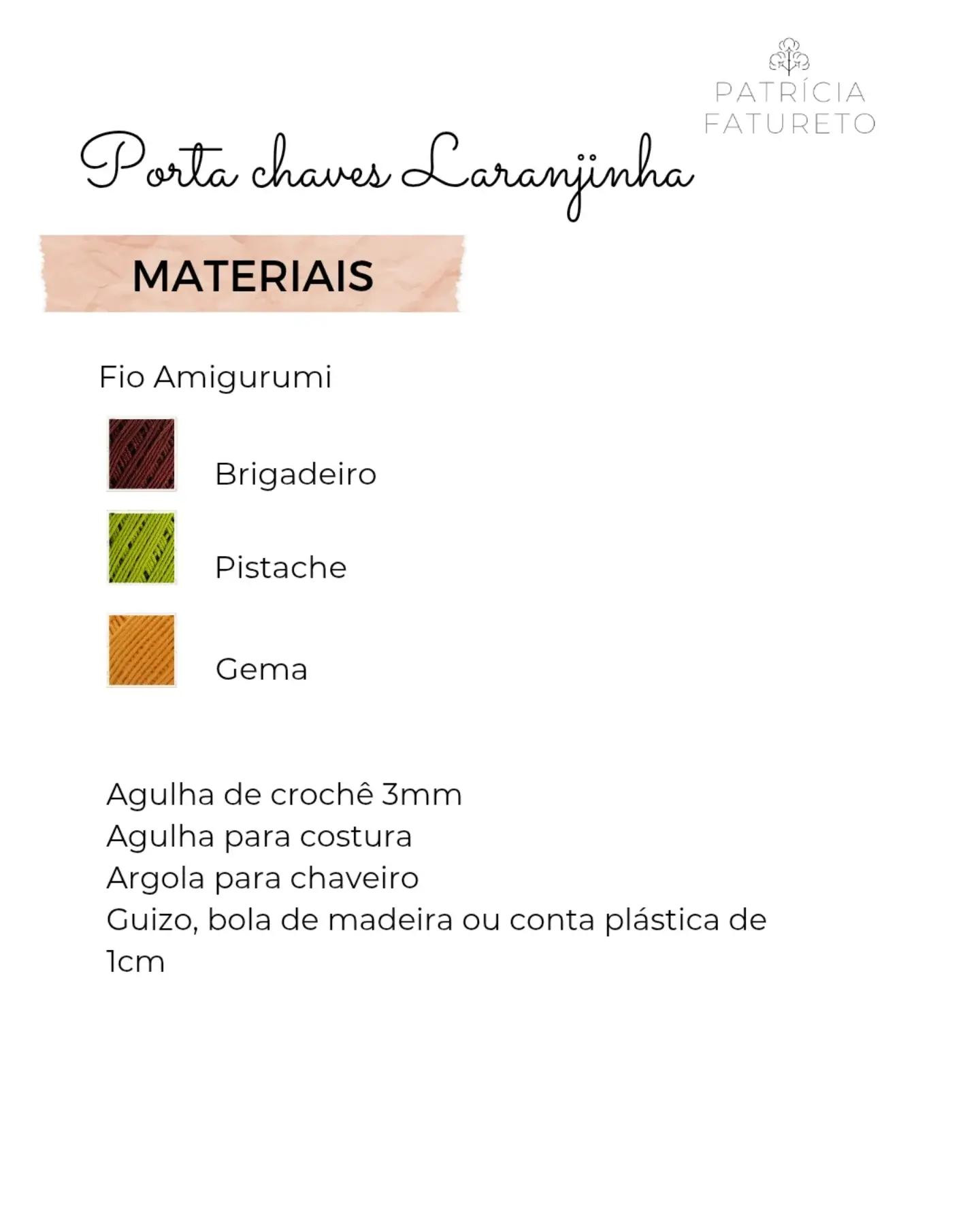 Porta Chaves Laranjinha - Receita Gratuita de Crochê