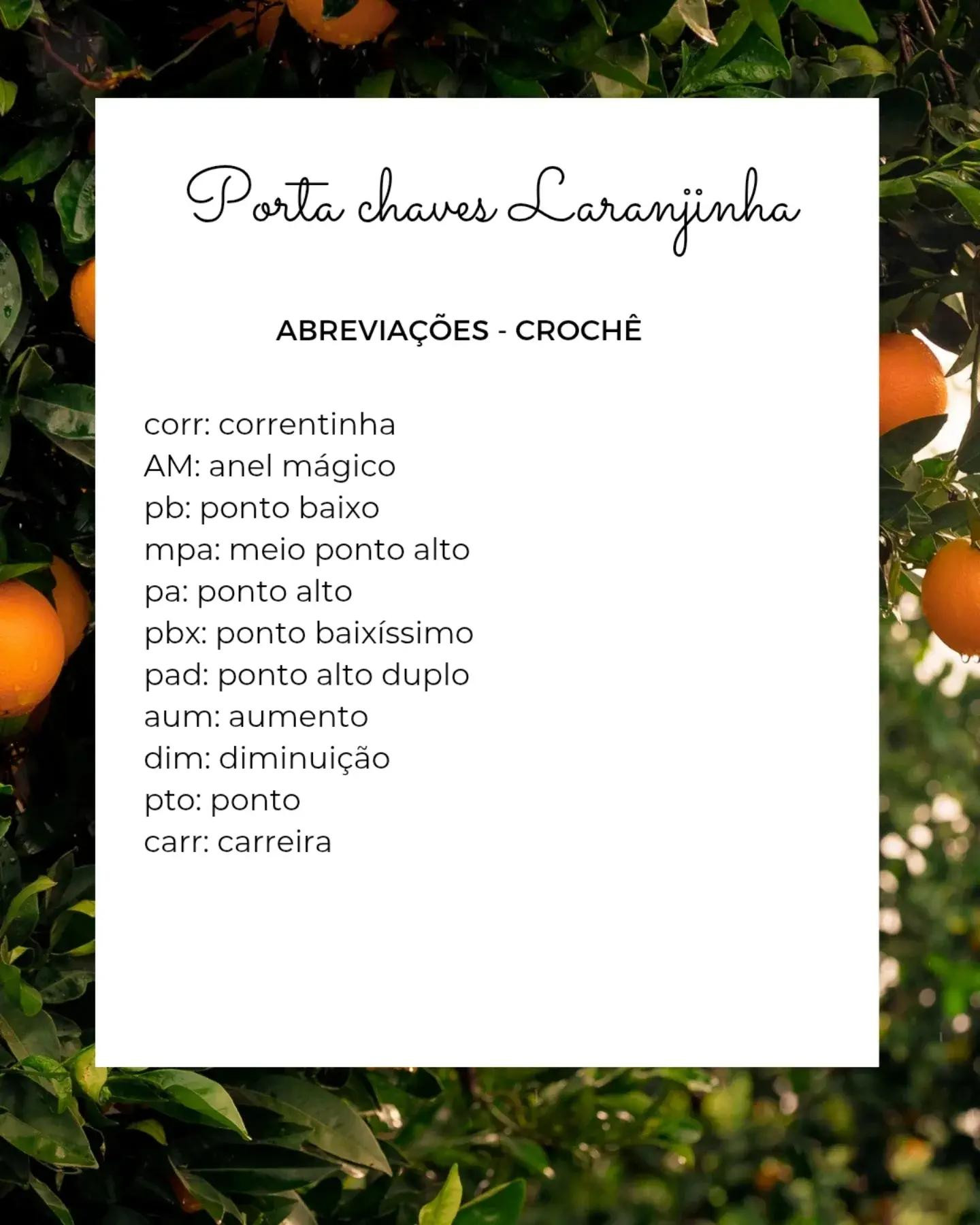 Porta Chaves Laranjinha - Receita Gratuita de Crochê