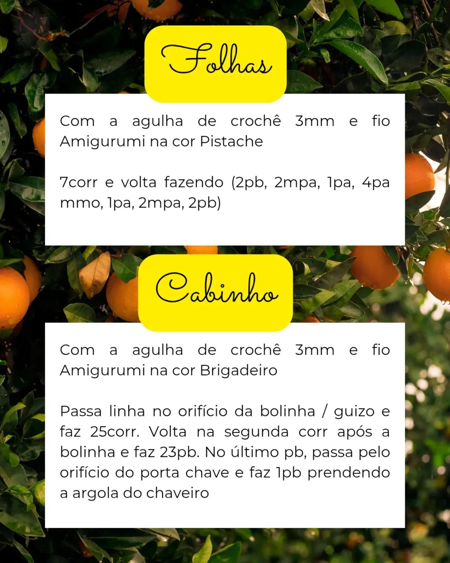 Porta Chaves Laranjinha - Receita Gratuita de Crochê