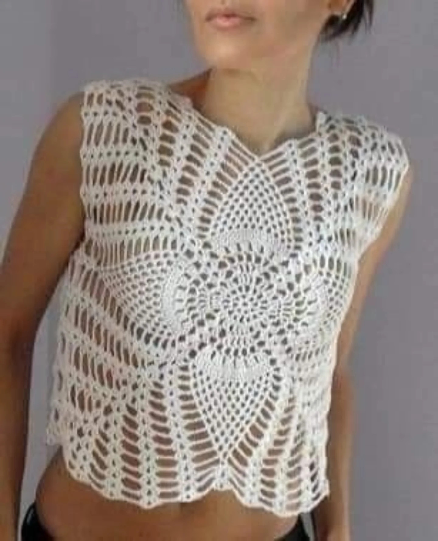 Propuesta finde: Top crochet granny con chart plano