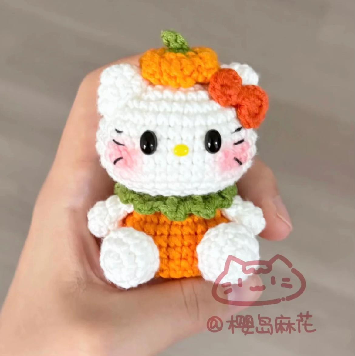 Pumpkin Hello Kitty Amigurumi Crochet Pattern Chart