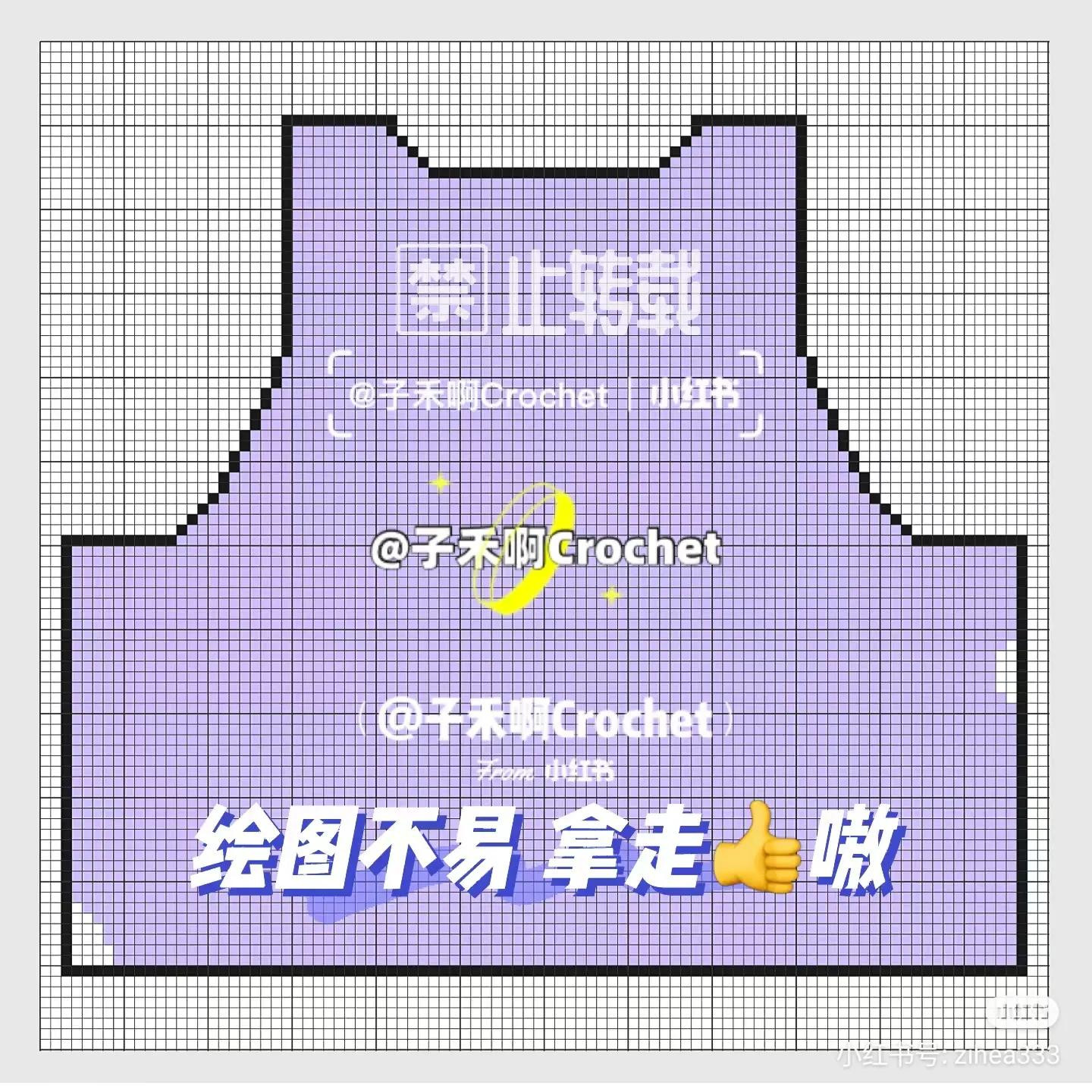 Purple Daisy Flower Crochet Vest Pixel Chart Pattern with Yarn List