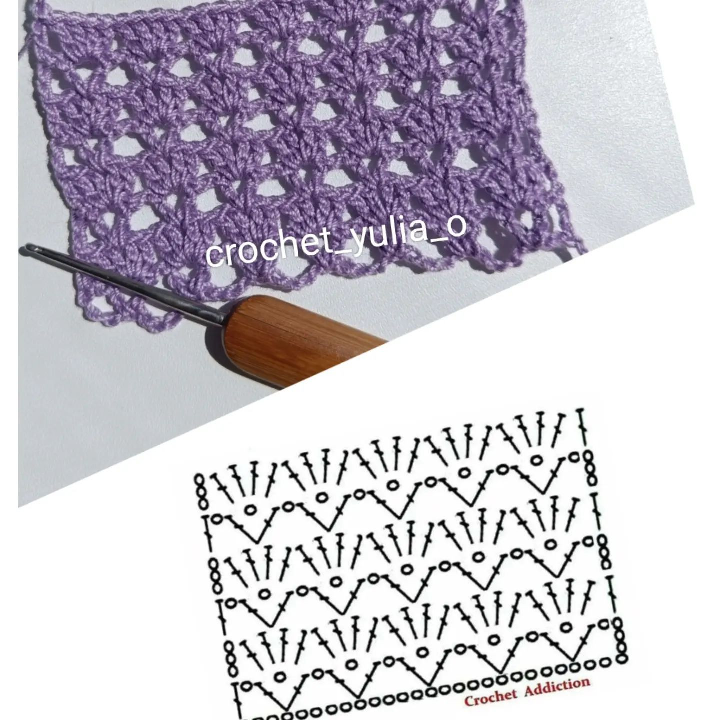 Purple Lace Crochet Flat Chart Pattern by Crochet Addiction