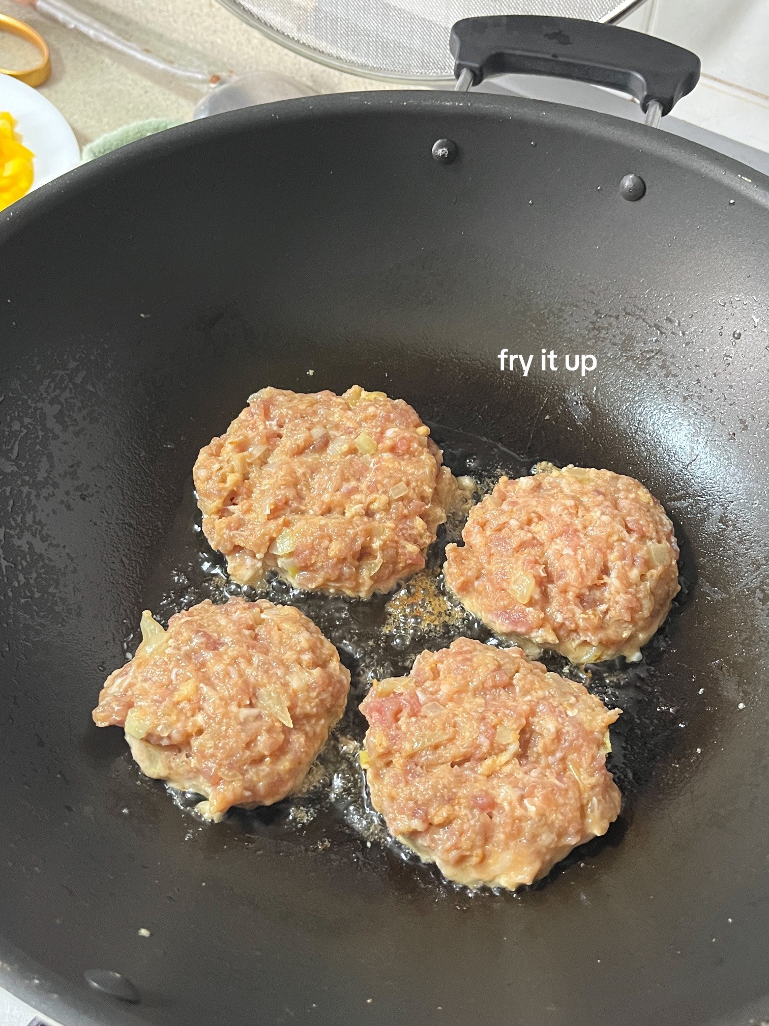 Quick and Easy Homemade Hamburg Steak Recipe with Minced Pork, Onions, and Scrambled Eggs