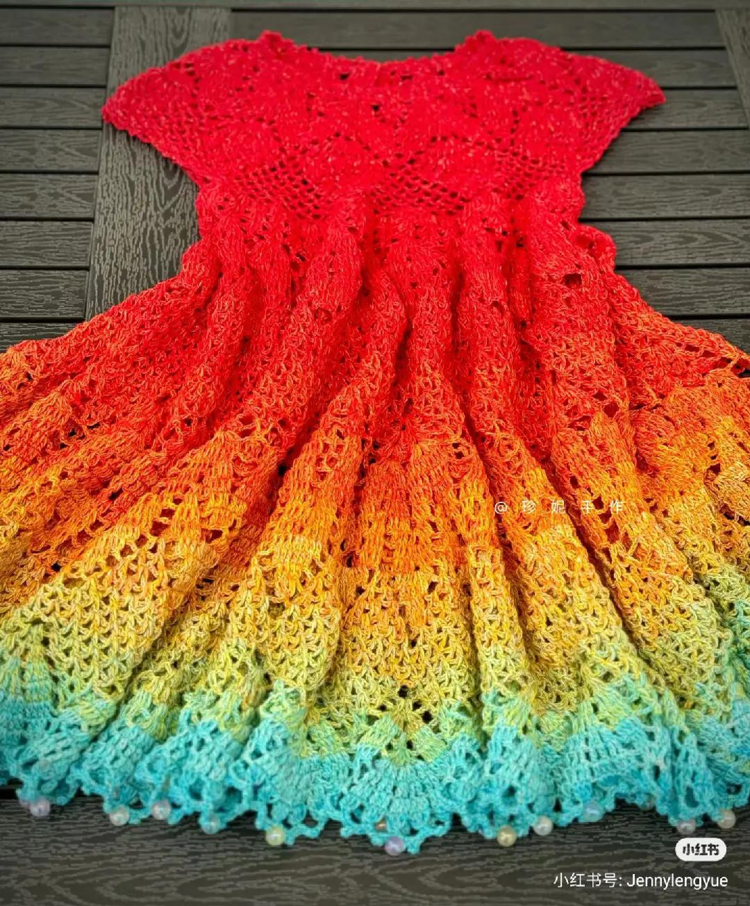 Rainbow Crochet Dress Pattern: Detailed Chart for Colorful Summer Top