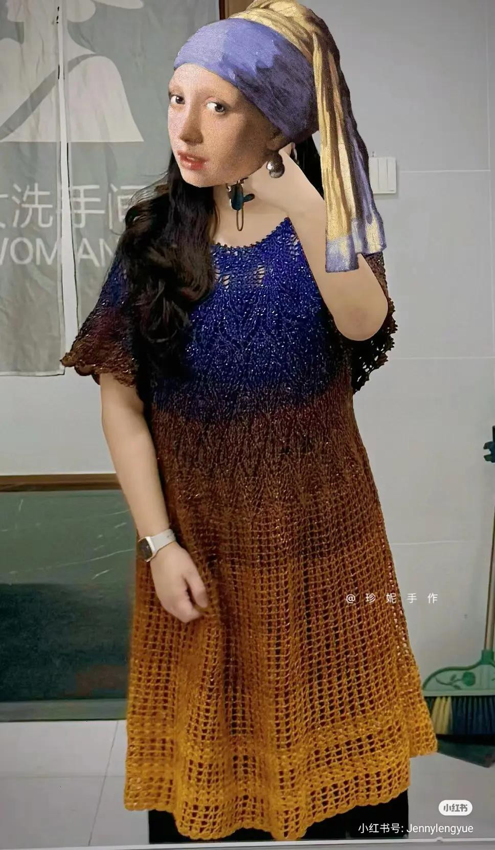 Rainbow Crochet Dress Pattern: Detailed Chart for Colorful Summer Top