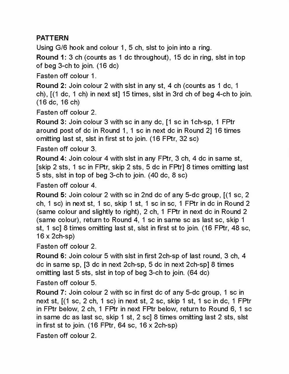 Rainbows and Rays Crochet Pattern Chart by Julie Yeager