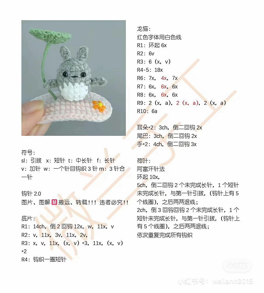 Rainy Day Crochet Amigurumi Tutorial: Totoro, Frog, Rabbit & Pig with Lotus Leaf Umbrella