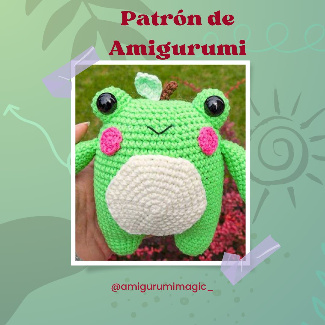 Rana Manzana Amigurumi PDF Patrón Gratis Paso a Paso