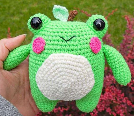 Rana Manzana Amigurumi PDF Patrón Gratis Paso a Paso