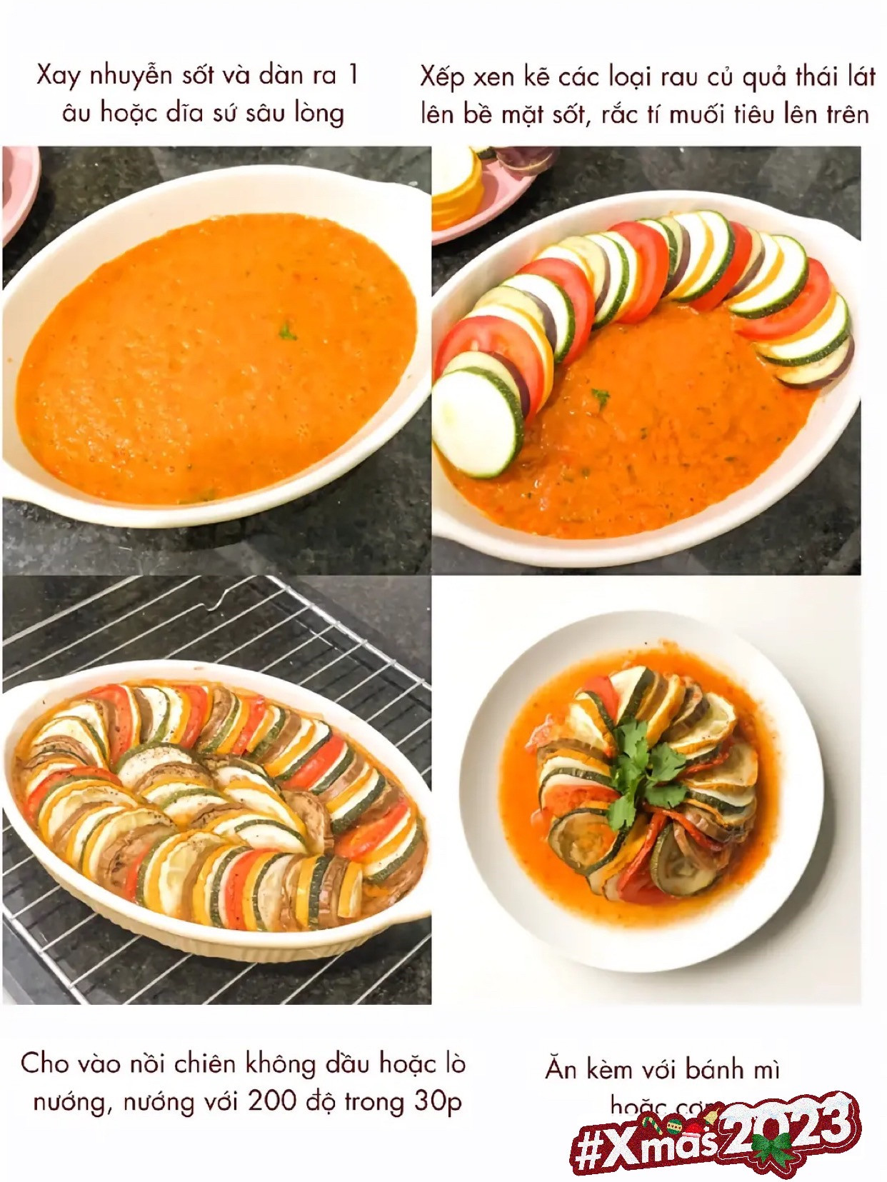 Ratatouille: Món chay kiểu Pháp với cà chua, bí xanh và cà tím nướng