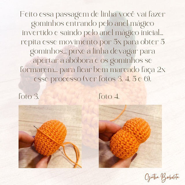Receita Abóbora Halloween: Tutorial passo a passo de crochê com materiais e abreviações