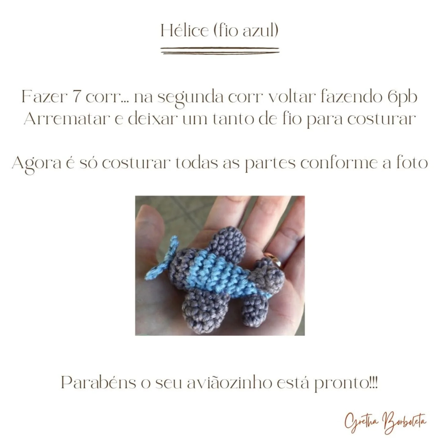 Receita Amigurumi Aviãozinho: Guia Completo Móc Len Máy Bay Màu Xanh và Xám