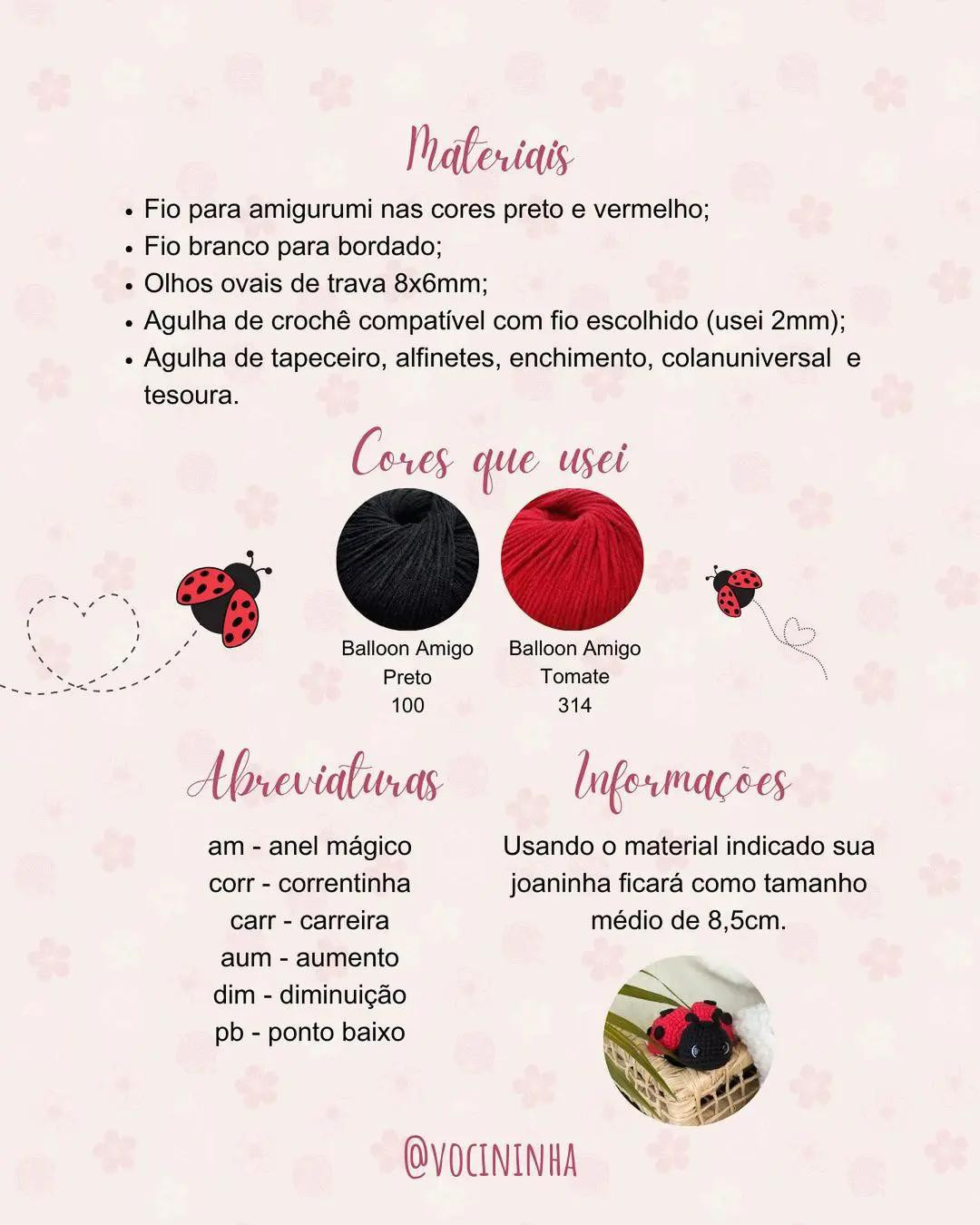 Receita Amigurumi Joaninha - Tutorial Passo a Passo