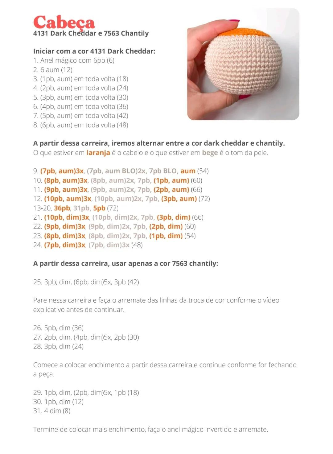 Receita Amigurumi Powerpuff Girls Florzinha: Chart Completo Cabeça e Franja