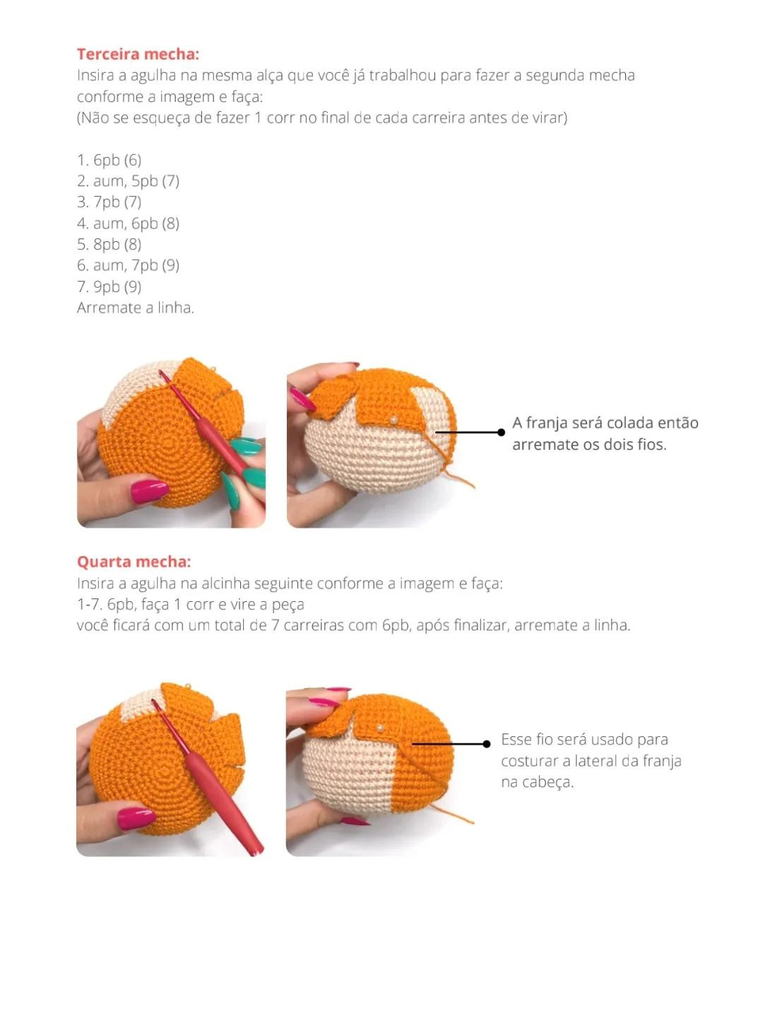 Receita Amigurumi Powerpuff Girls Florzinha: Chart Completo Cabeça e Franja