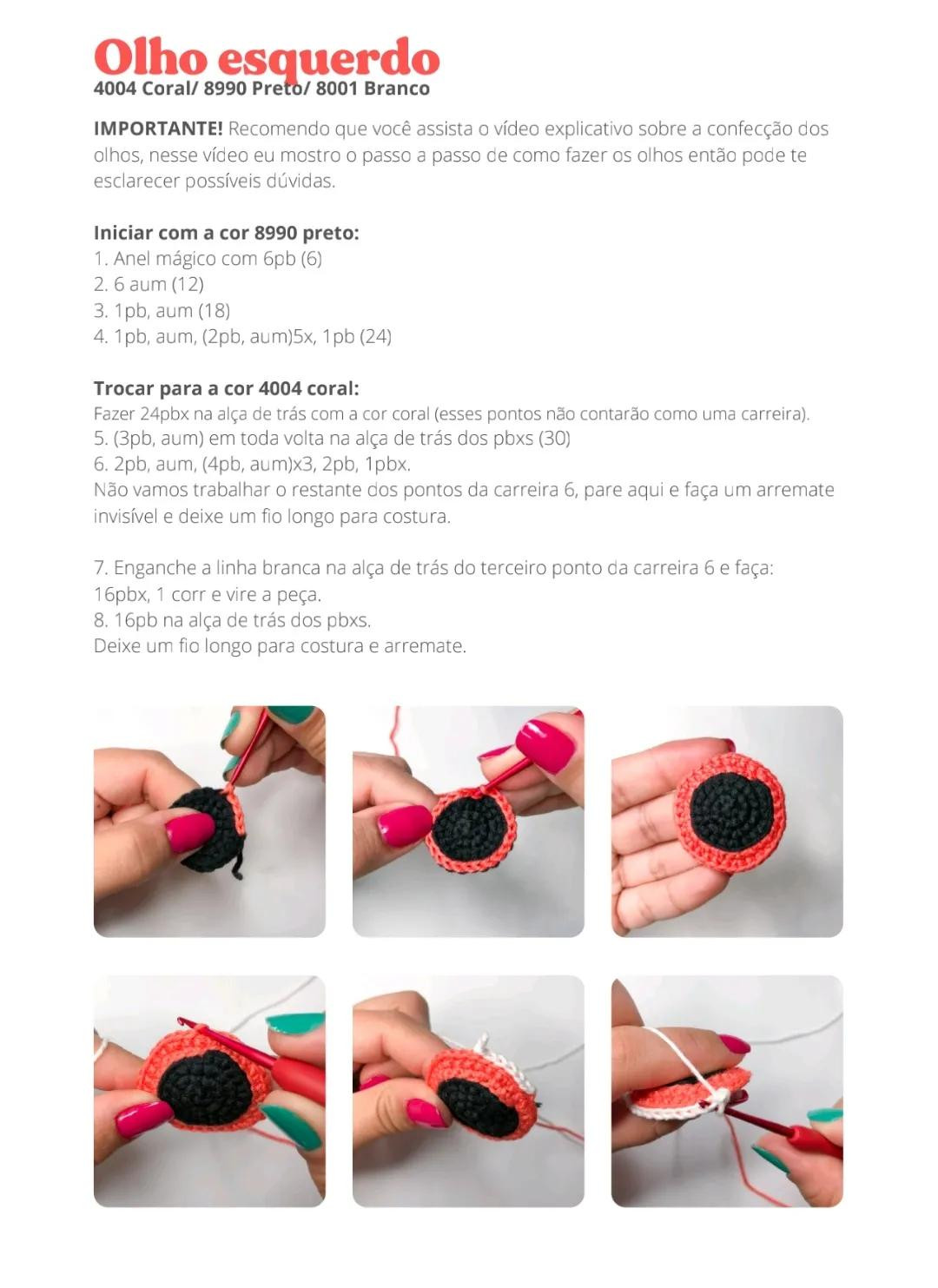 Receita Amigurumi Powerpuff Girls Florzinha: Chart Completo Cabeça e Franja