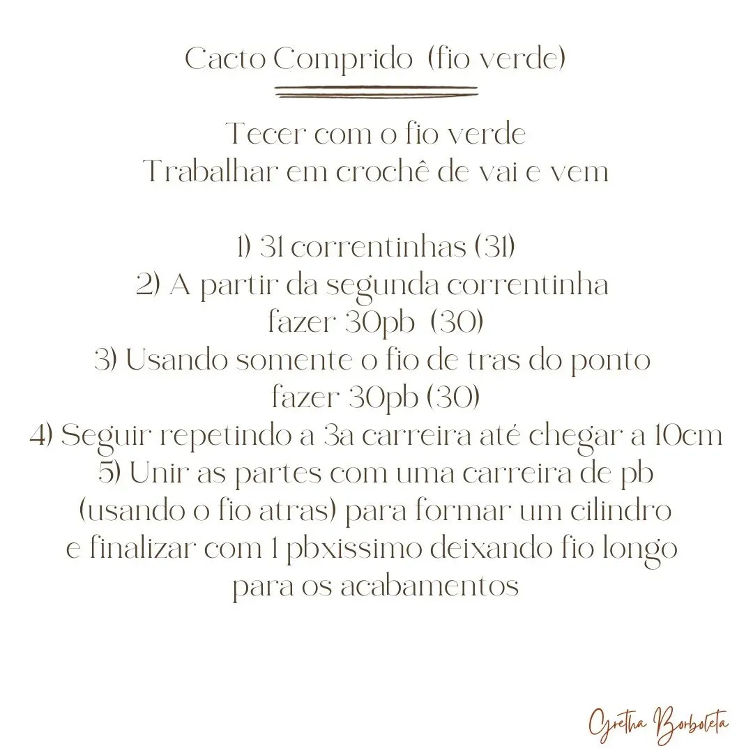 Receita Cactos: Tutorial Completo de Crochê para Fazer Cacto Comprido e Redondo com Flores Vermelhas
