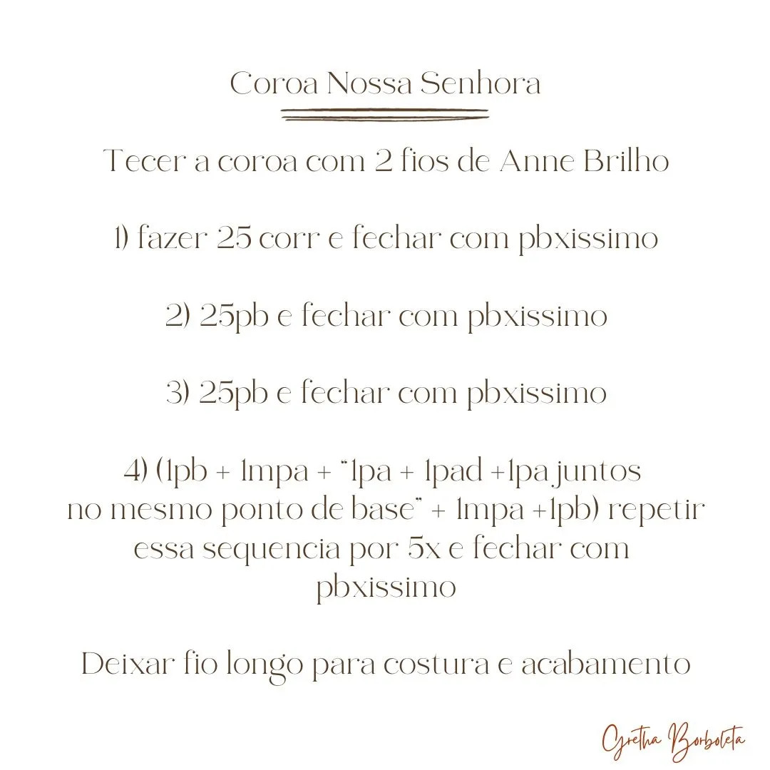 Receita Coroa Nossa Senhora: Tutorial Completo Móc Len Búp bê