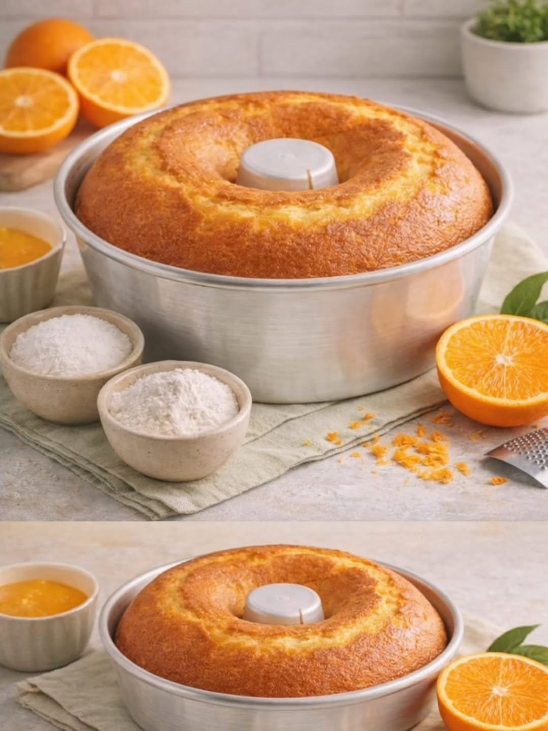 Receita de Bolo de Laranja Fofinho e Molhadinho com Suco Natural