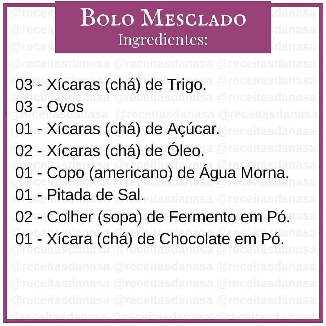 Receita de Bolo Mesclado com Chocolate: Ingredientes e Modo de Preparo