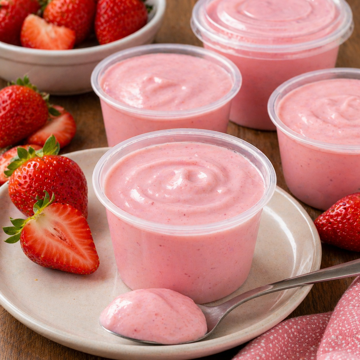 Receita Fácil de Danoninho Caseiro com Morango - Sobremesa Cremosa