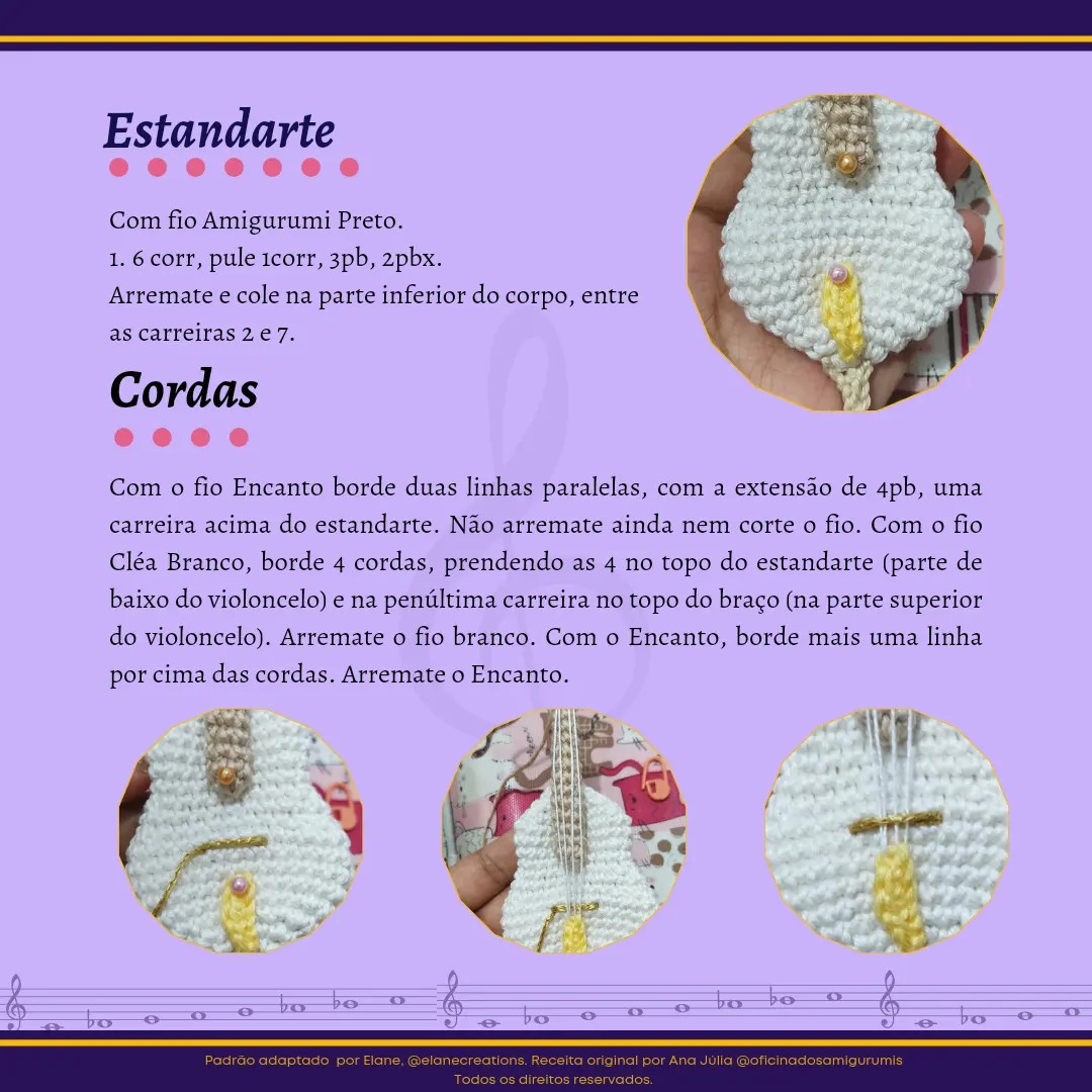 Receita Grátis Amigurumi Violoncelo Preto Estilo Wandinha