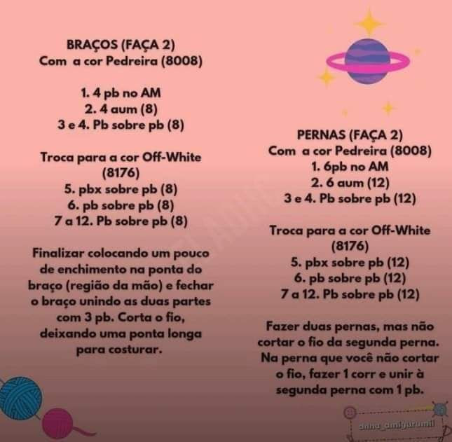 Receita Grátis Astronauta Mini Amigurumo