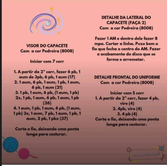 Receita Grátis Astronauta Mini Amigurumo