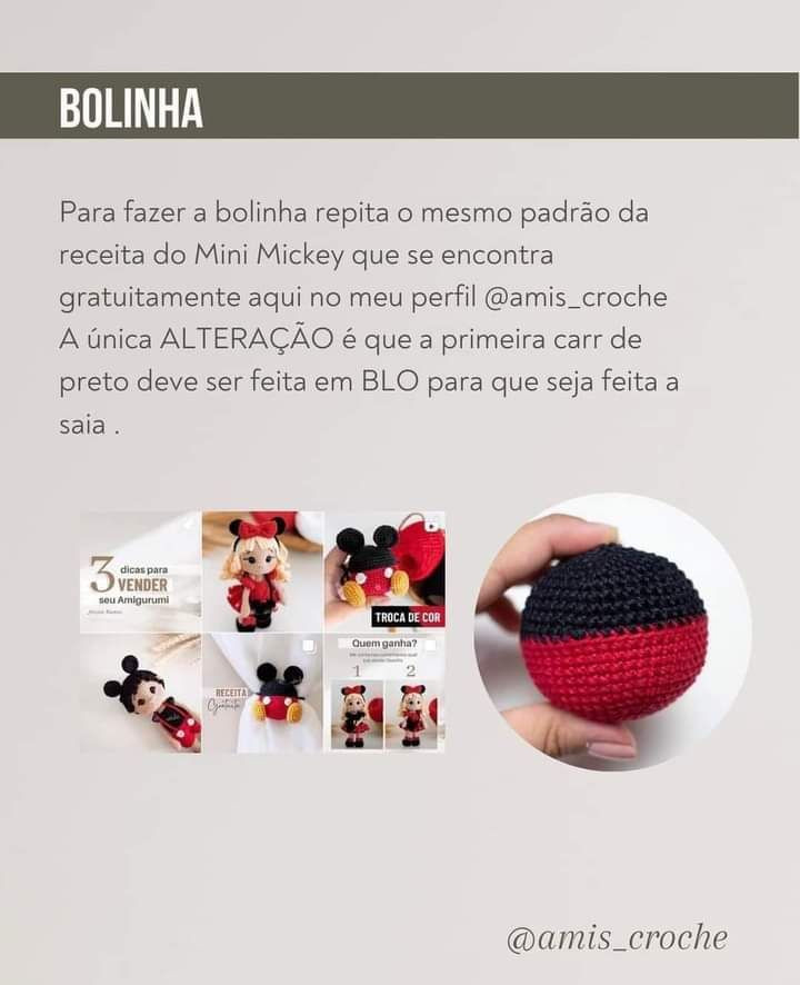 Receita Grátis: Búp bê Minnie Móc Len