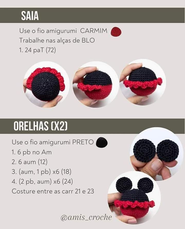 Receita Grátis: Búp bê Minnie Móc Len