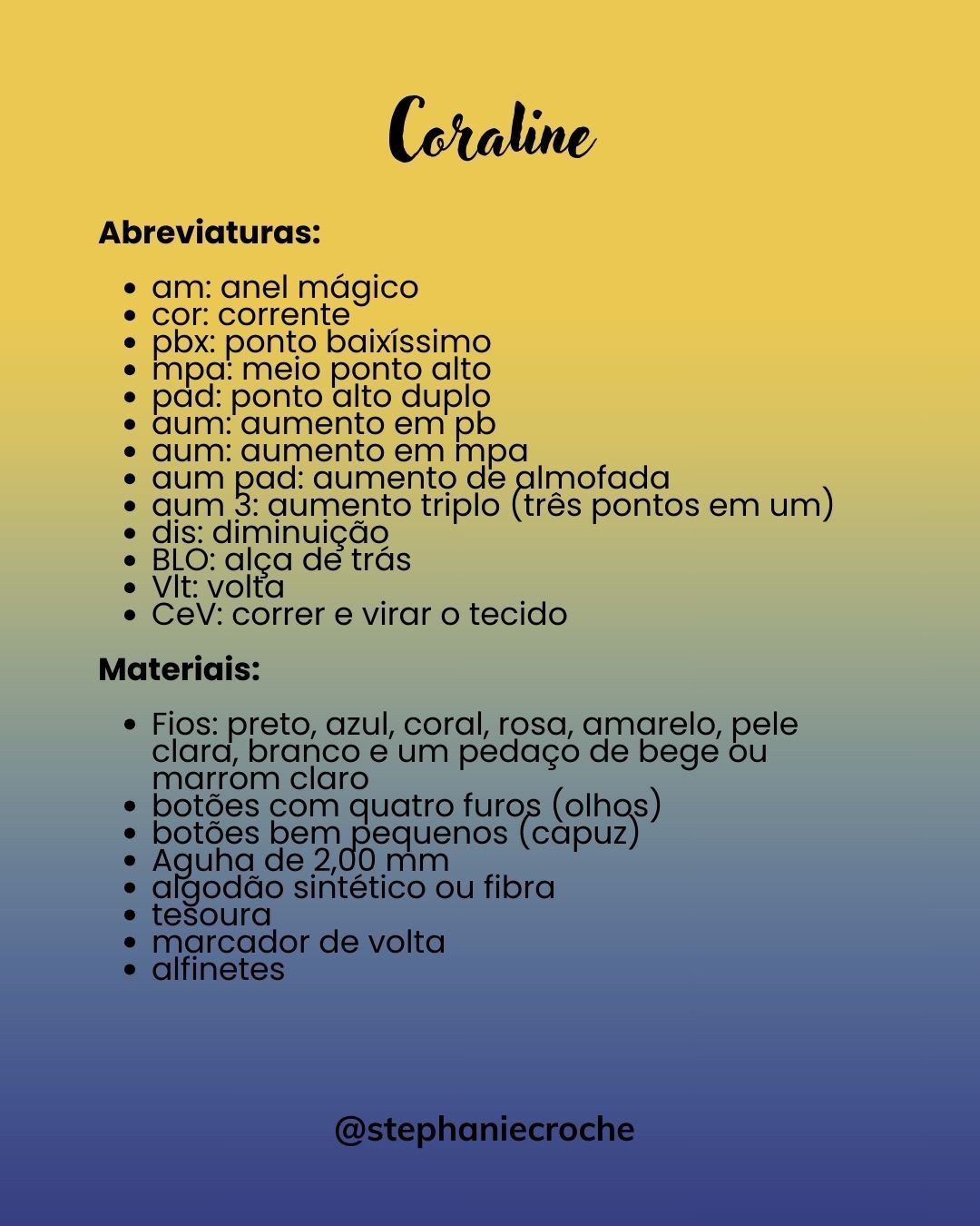 Receita grátis: Búp bê móc len Coraline Jones - Hướng dẫn chi tiết từng bước