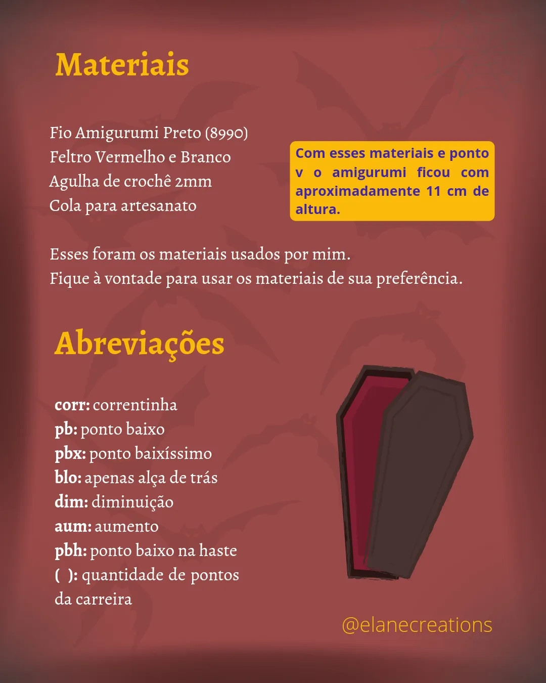 Receita Grátis: Caixão de Vampiro Amigurumi Móc Len Halloween