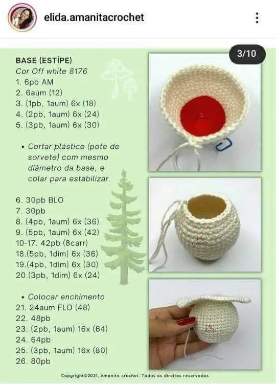 Receita Grátis: Casinha Cogumelo Amigurumi