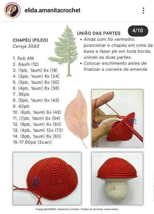 Receita Grátis: Casinha Cogumelo Amigurumi