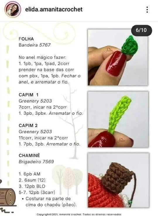 Receita Grátis: Casinha Cogumelo Amigurumi