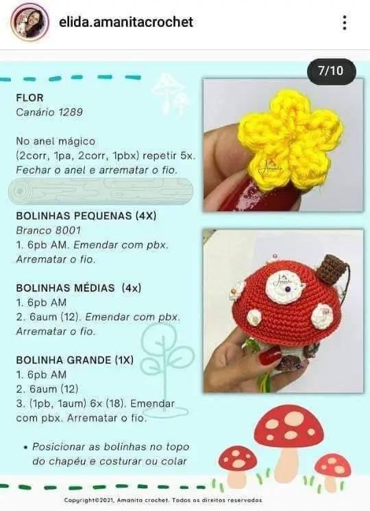 Receita Grátis: Casinha Cogumelo Amigurumi