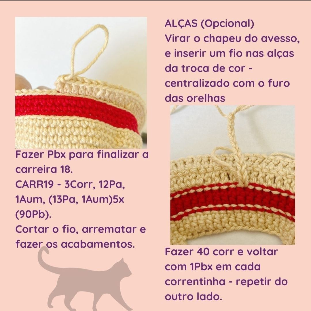 Receita Grátis: Chapéu Palha Luffy Móc Len Para Gato